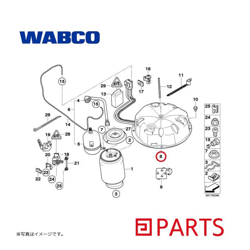 WABCO（ワブコ）のエアサスペンションコンプレッサーは、BMW X5 E53の37226787617 37226779712 37226753862 37220151015 37226753864の純正品番の部品をリペアするためのドイツ製のOEM部品です。