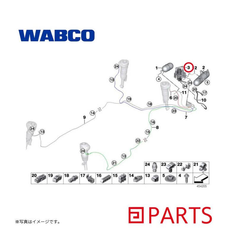 WABCO（ワブコ）のエアサスペンションコンプレッサーは、BMW 7シリーズ G11 G12の37206861882 37206884682の純正品番の部品をリペアするためのドイツ製のOEM部品です。