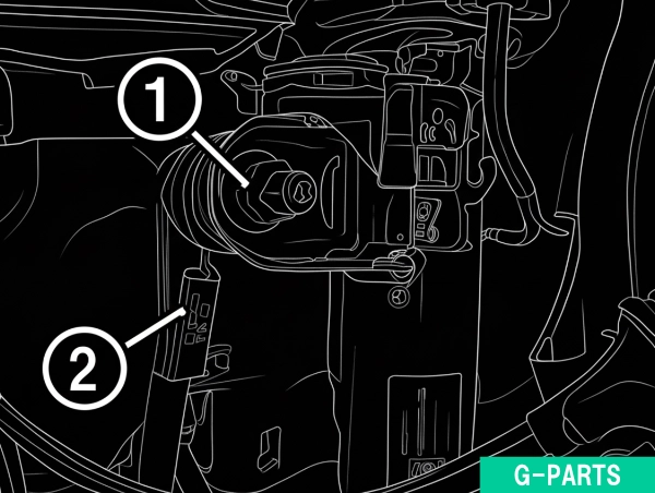 エアサスペンションストラットからのスタビライザープッシュロッドの取外し