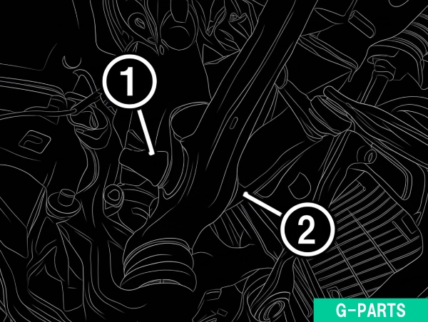 下部コントロールアームからのスプリングストラットの取外し