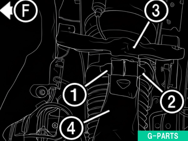 ピボットベアリングからの上部コントロールアームの取外し
