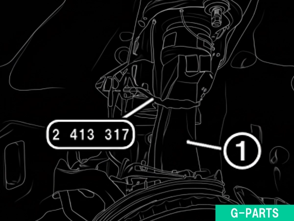 取付け位置でのピボットベアリングの固定①