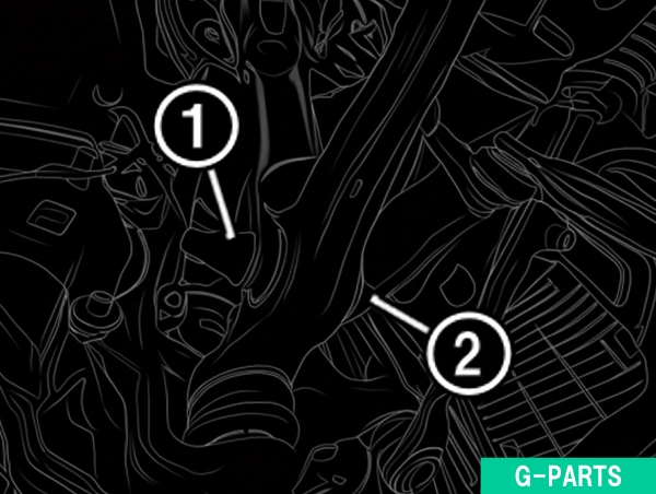 下部コントロールアームへのスプリングストラットの固定