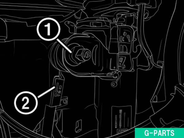 エアサスペンションストラットへのスタビライザープッシュロッドの固定