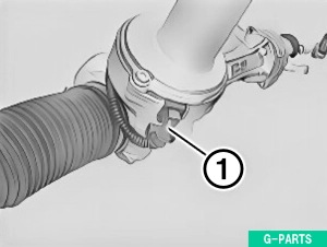 電動ステアリングギアボックス (EPS) を緩める⑥