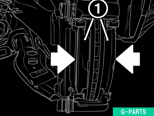 フロントブレーキパッドの取付け①