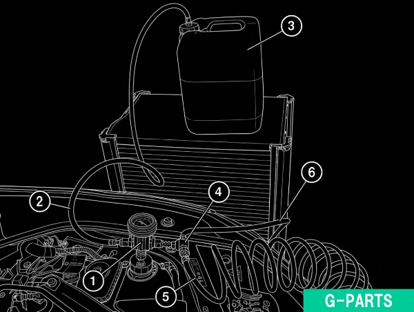 真空充填装置を使用した冷却システムのエア抜きおよび充填①